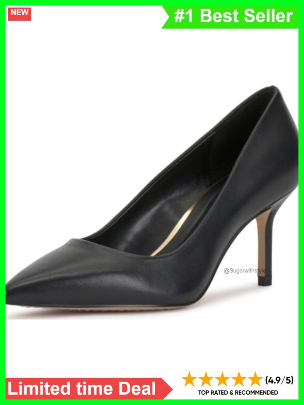 Womens Pointed Toe Stiletto Pump 3 Inch Heel Slip On Dress Shoe